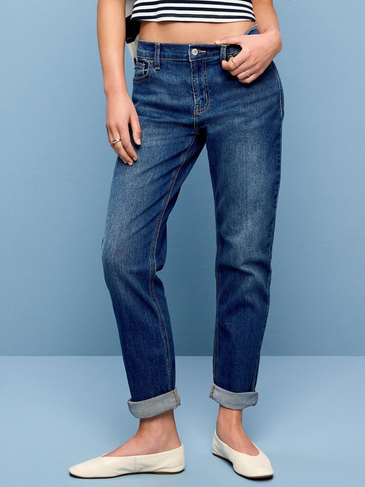 Mid-Rise Wow Boyfriend Straight Jeans