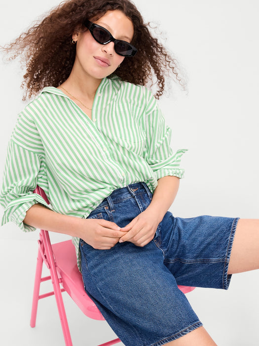 Oversized Button-Down Boyfriend Shirt
