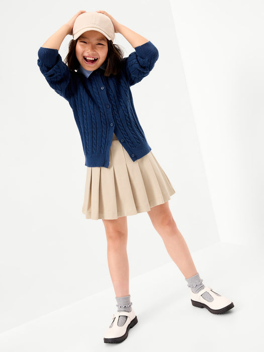 School Uniform Ponte-Knit Pleated Skort for Girls