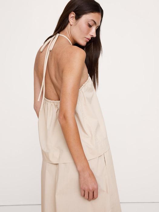 Cotton Poplin Halter Top
