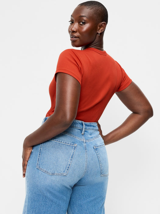 Snug Crop Ribbed T-Shirt
