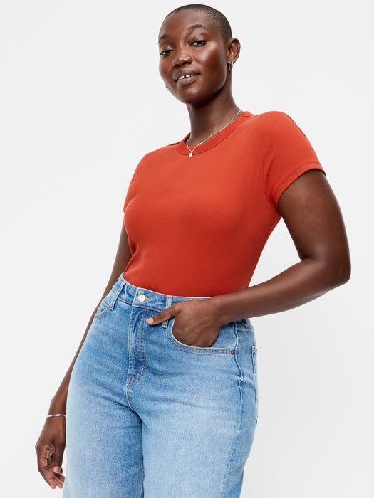 Snug Crop Ribbed T-Shirt