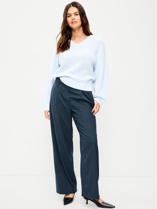 High-Waisted Taylor Trouser Wide-Leg Pants