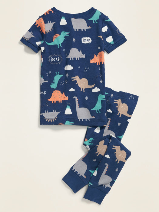Unisex eng anliegendes bedrucktes Schlafanzug-Set für Kleinkinder & Babys