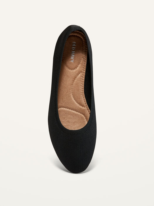 Knit Almond-Toe Ballet Flats