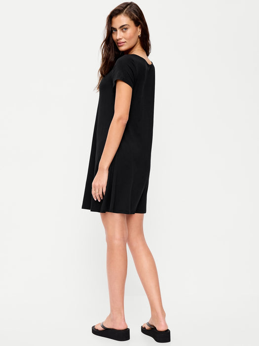 Short-Sleeve Mini Swing Dress