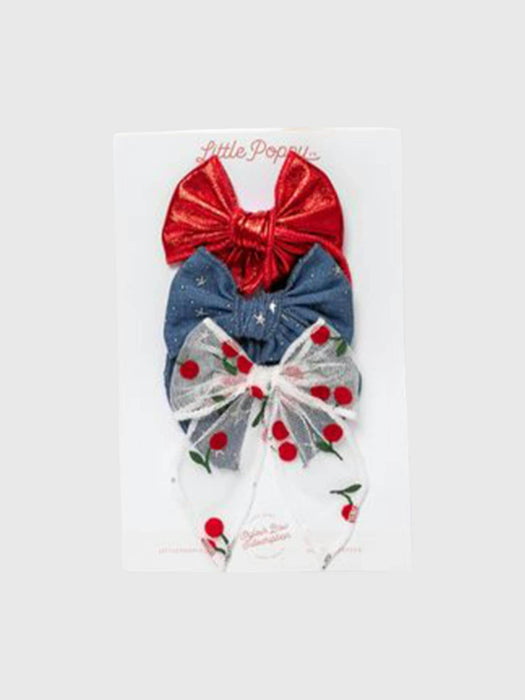 The Cherry Bow Clip Set