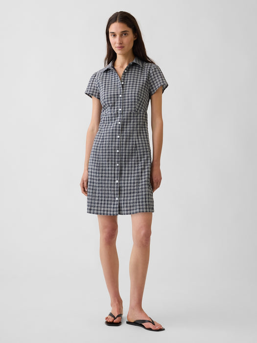 Empire-Waist Mini Shirtdress