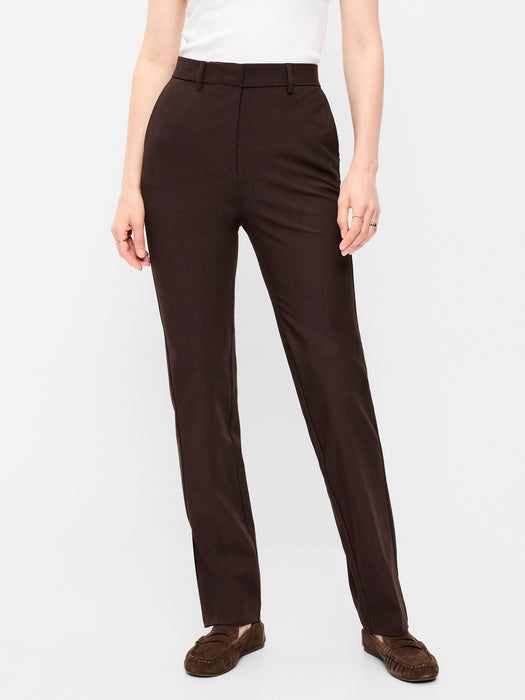Extra High-Waisted Straight-Leg Twill Pants