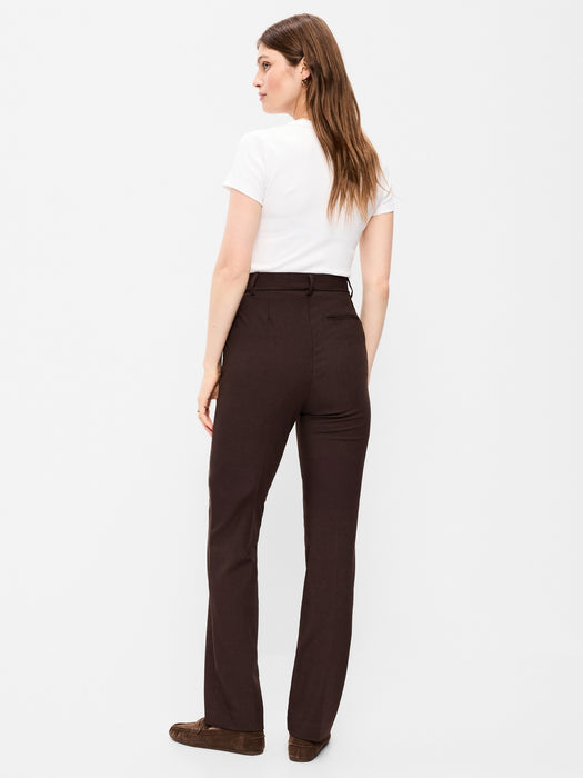 Extra High-Waisted Straight-Leg Twill Pants