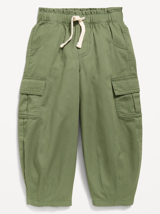 Pull-On Barrel-Leg Cargo Pants for Toddler Girls