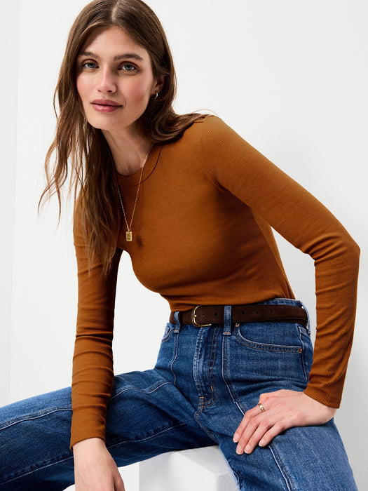 Snug Long-Sleeve Ribbed T-Shirt