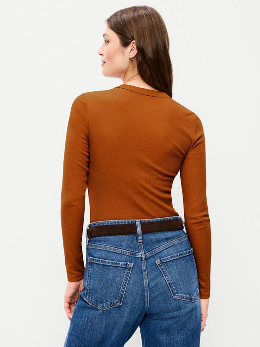Snug Long-Sleeve Ribbed T-Shirt