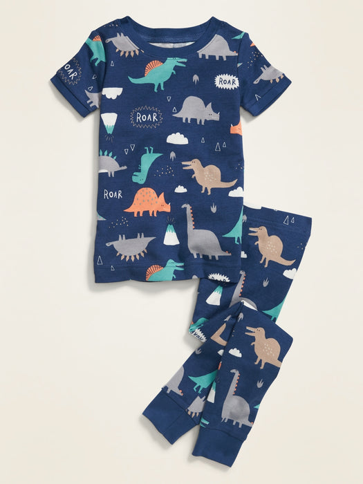 Unisex eng anliegendes bedrucktes Schlafanzug-Set für Kleinkinder & Babys