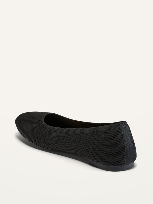 Knit Almond-Toe Ballet Flats