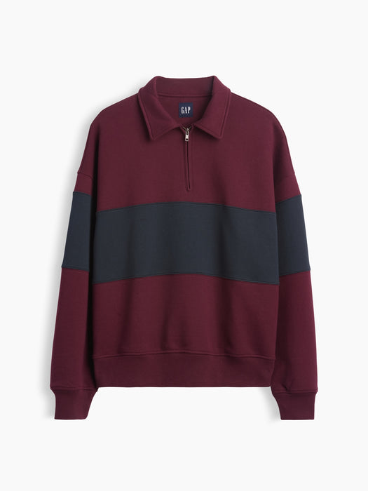 Heavyweight Oversized Stripe Half-Zip Pullover