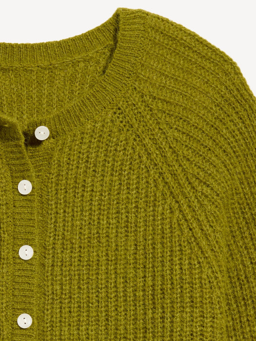 Cozy Crew-Neck Wool-Blend Cardigan