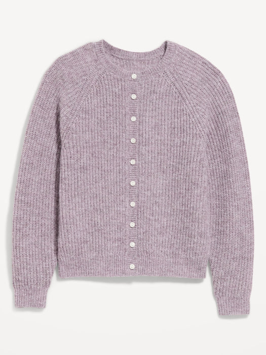 Cozy Crew-Neck Wool-Blend Cardigan