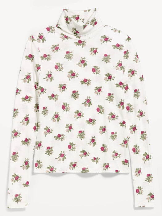 Slim-Fit Printed Turtleneck