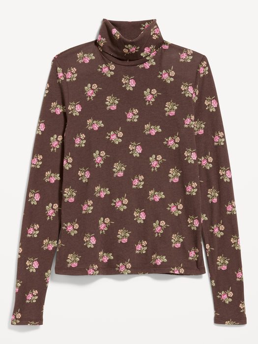 Slim-Fit Printed Turtleneck