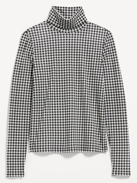 Slim-Fit Printed Turtleneck