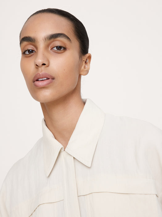 Drapey Twill Shirt Jacket
