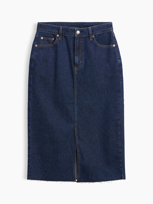 Denim Midi Pencil Skirt