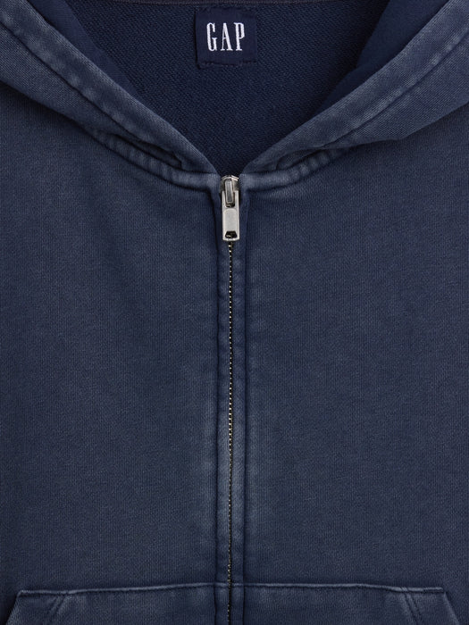 VintageSoft Terry Oversized Wedge Zip Hoodie