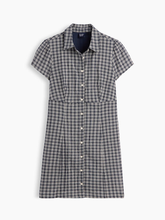 Empire-Waist Mini Shirtdress