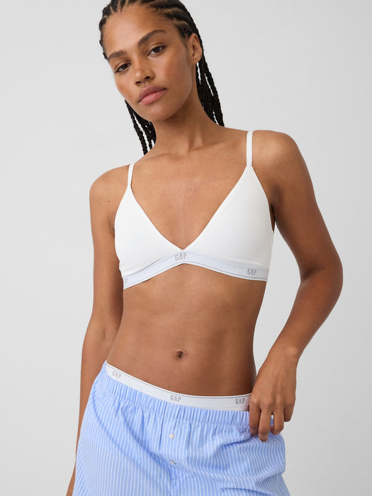 SoftMade Organic Stretch Cotton Logo Triangle Bra