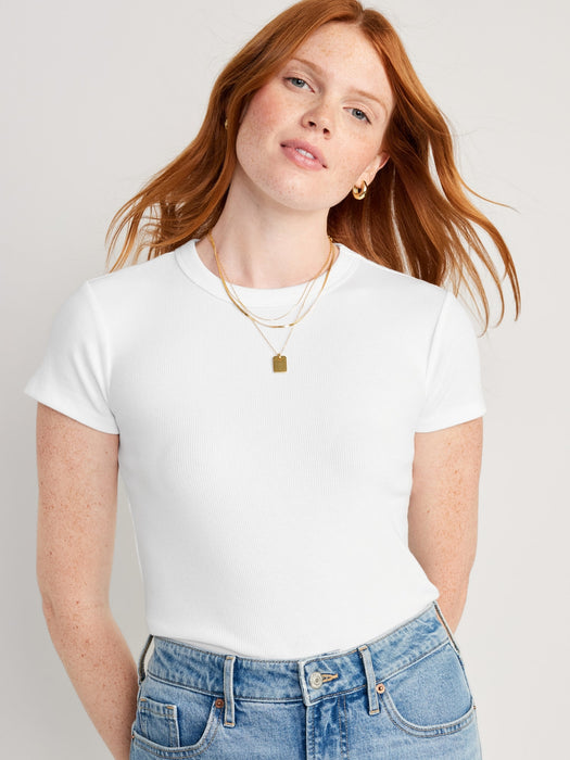 Snug Crop Ribbed T-Shirt