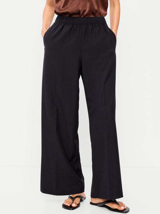 High-Waisted Wide-Leg Trouser Pants