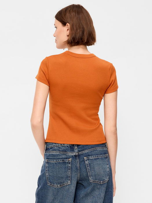 Snug Crop Ribbed T-Shirt