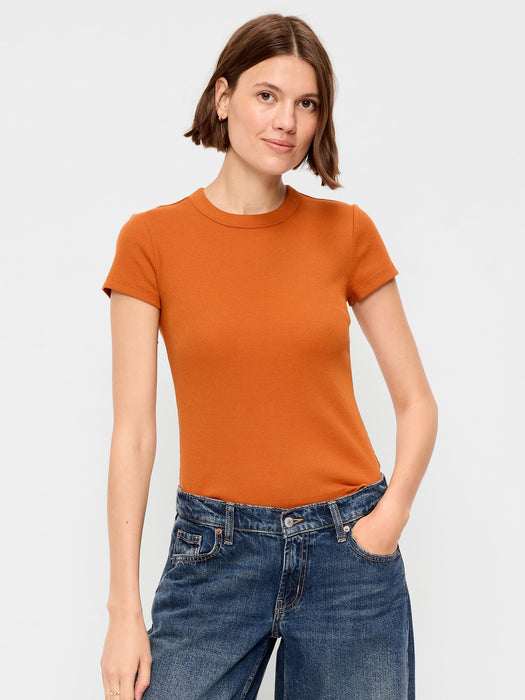 Snug Crop Ribbed T-Shirt
