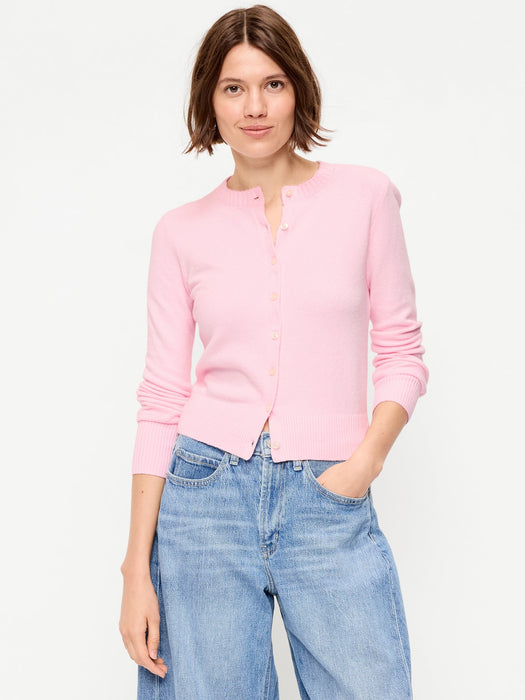 SoSoft Cropped Crew-Neck Cardigan