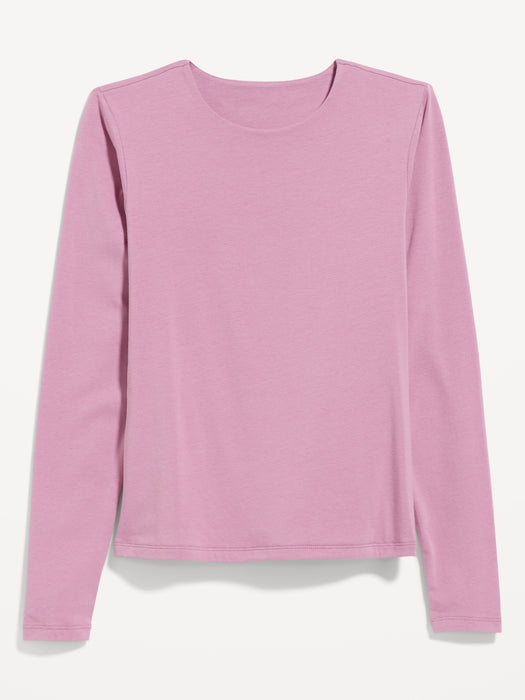 Hug Double-Layer Crew-Neck Long-Sleeve Top