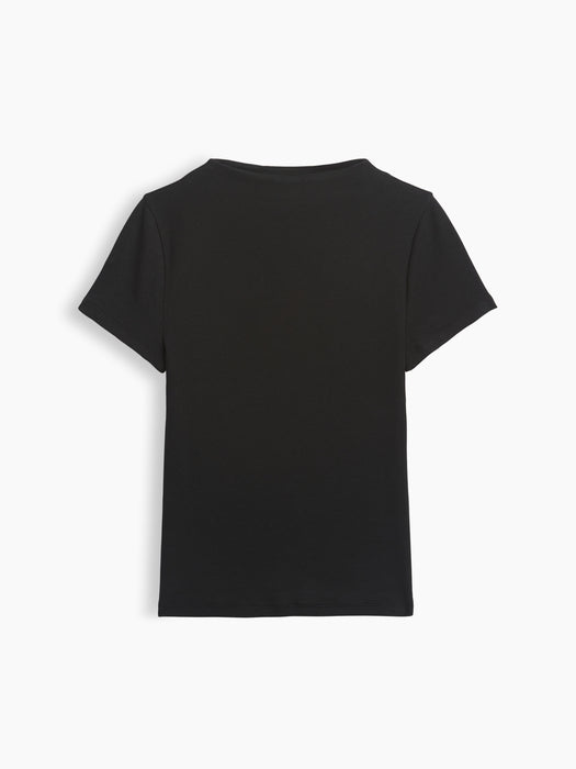 Modern Rib Mockneck Crop T-Shirt