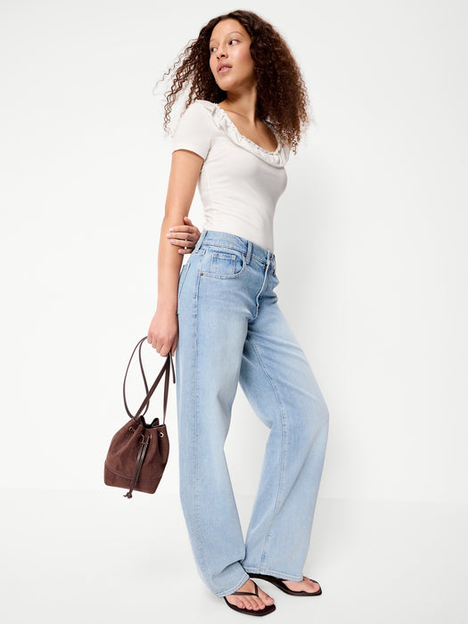 Lettuce-Edge Scoop-Neck Top