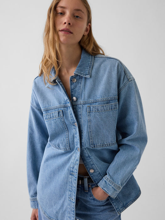 Denim Oversized Shirt Jacket