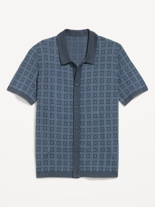 Short-Sleeve Sweater Shirt