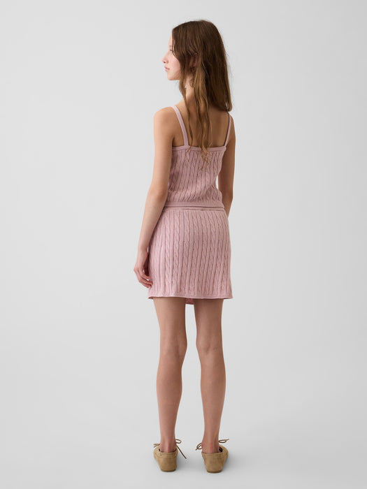 Kids 100% Cotton Cable-Knit Sweater Skort