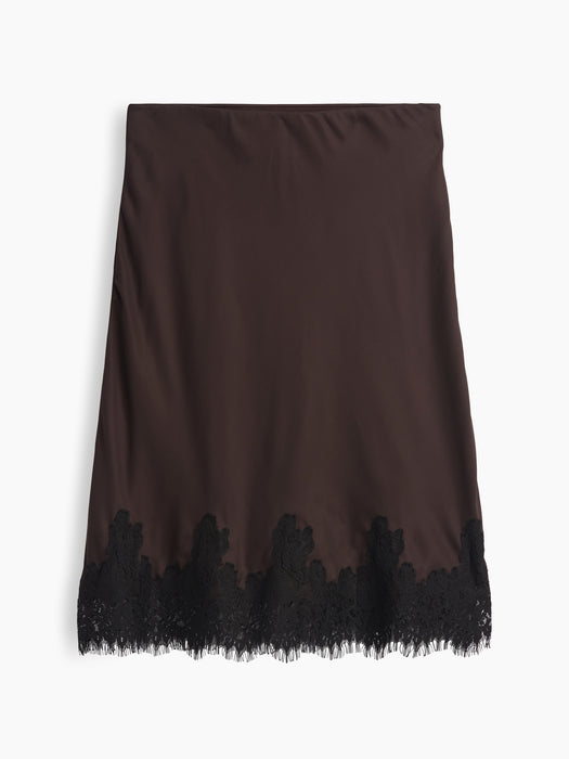 Lace-Hem Easy Knee-Length Skirt