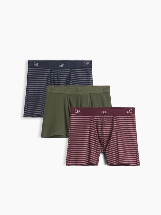 5" Organic Stretch Cotton Boxer Briefs (3-Pack)