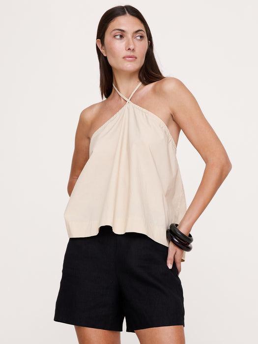 Cotton Poplin Halter Top