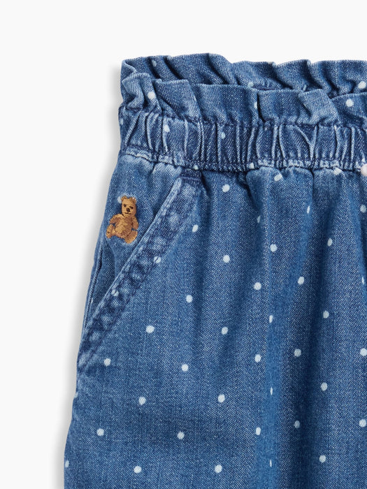 Baby Polka Dot Pull-On Ruffle Barrel Jeans