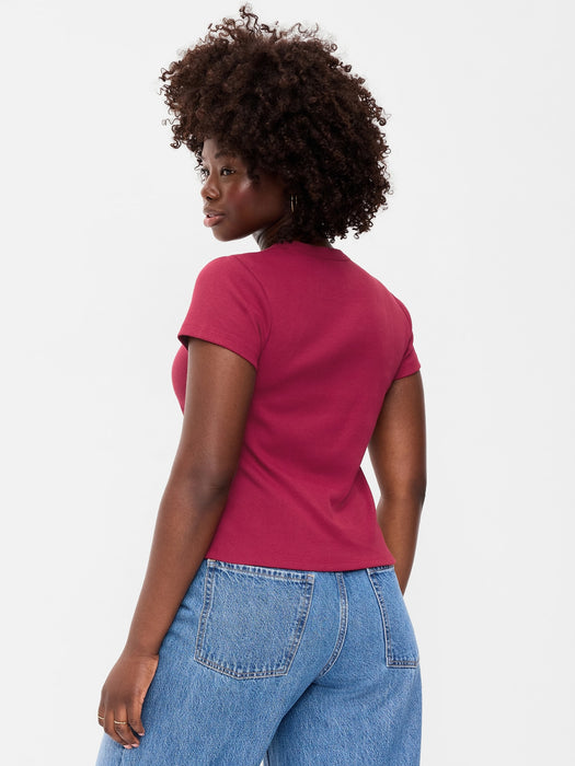 Snug Crop Ribbed T-Shirt