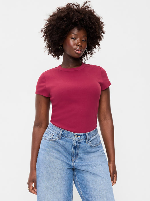 Snug Crop Ribbed T-Shirt