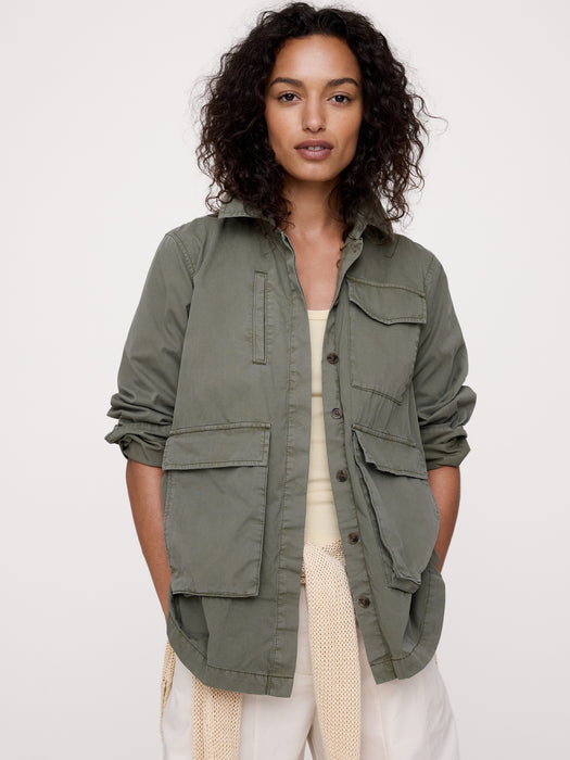 Cotton Twill Shirt Jacket