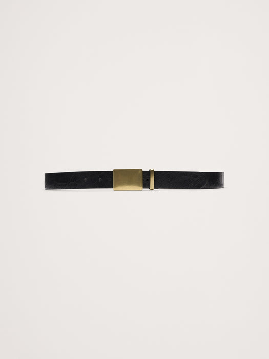 Leather Solid-Buckle Belt