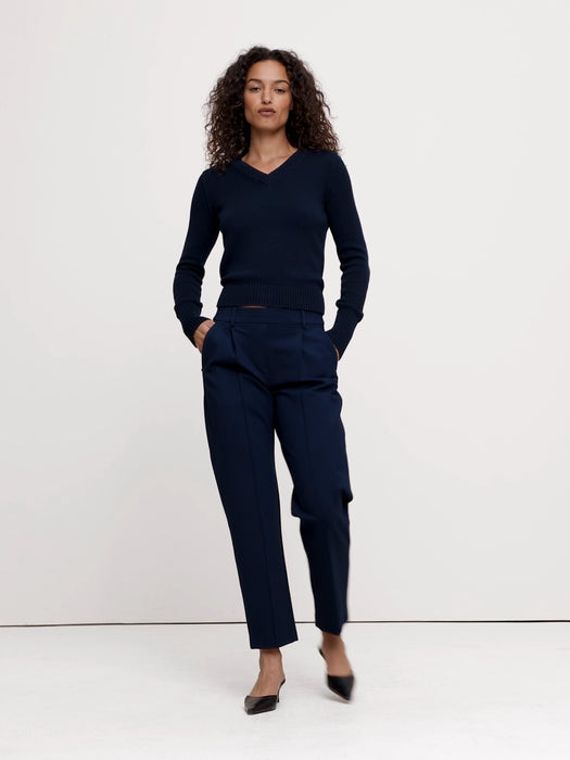 High-Rise Slim Drapey Ponte Pull-On Pant